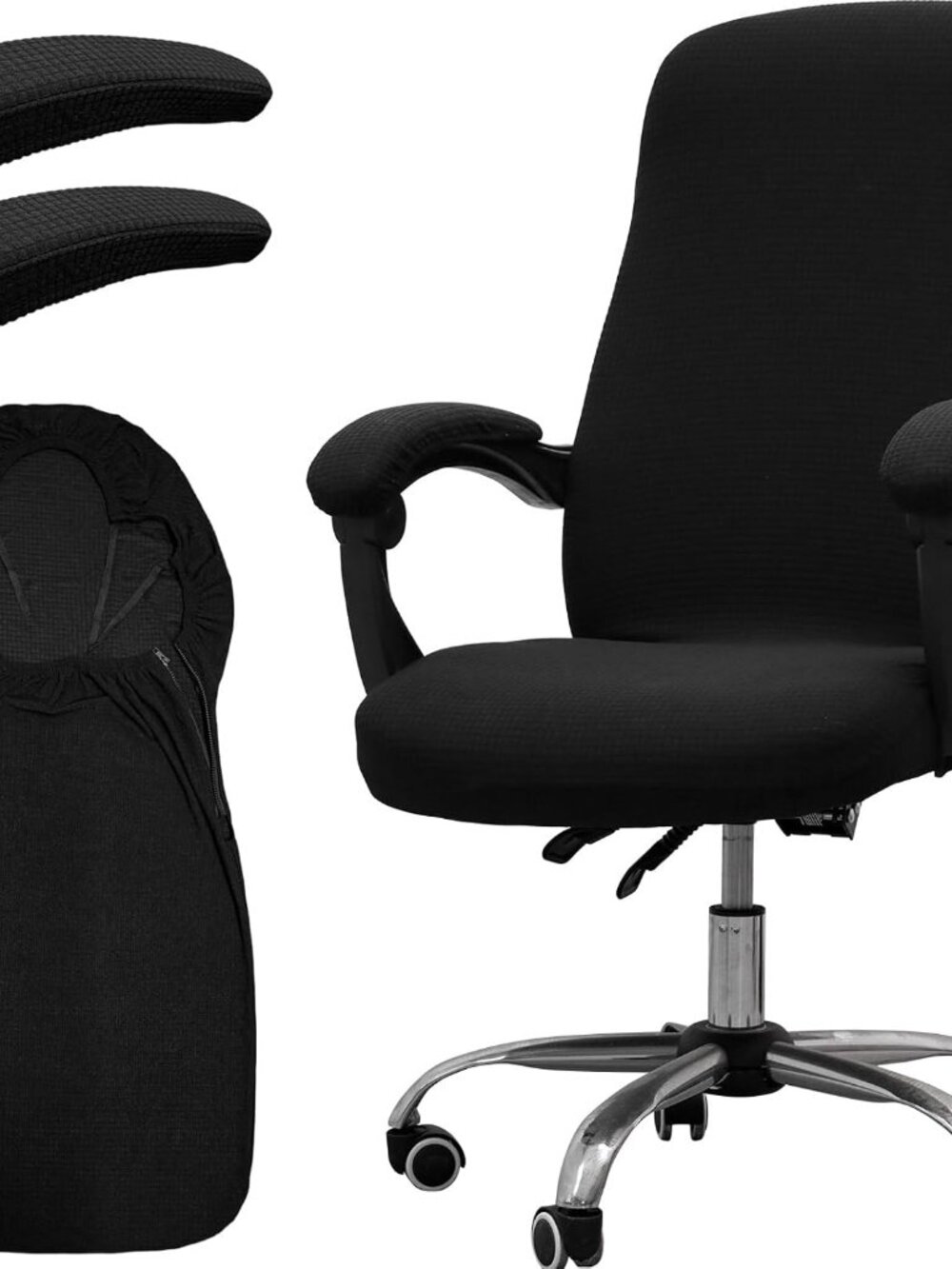 Office Chair Cover with Armrest Covers, Universal Stretch Desk Chair Cover, Comp